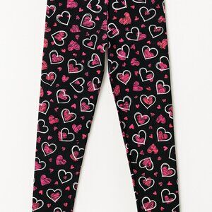 Pink Heart Print Leggings | One Size (0–10/12)